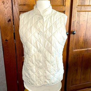 GAP Cream/Off-White Quilted Vintage VEST🌻Buttons Up Front Womens Medium